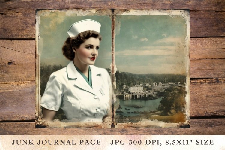 Printable Junk Journal Pages nurse 1 example image 1