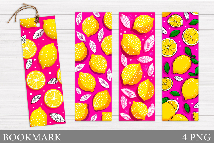 Lemons Bookmark Design. Summer Bookmark Printable