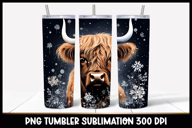 Highland Cow Tumbler Sublimation I Cow Tumbler