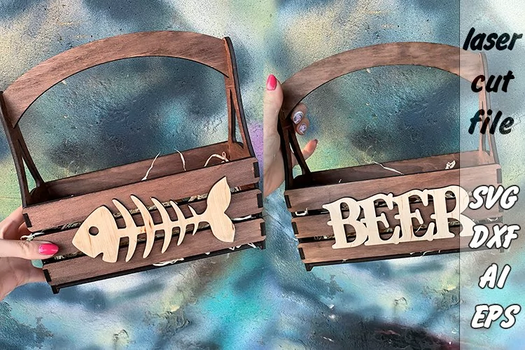Box Beer|Beer holder|Beer basket x3| Father's Day| Laser Cut