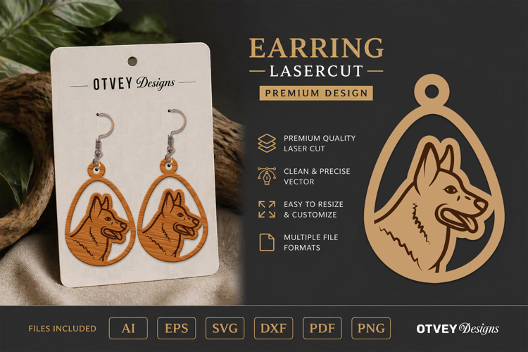 Dog Earring Laser Cut SVG| Cute Jewelry Design