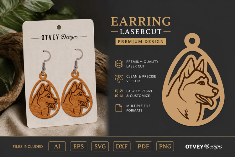 Dog Earring Laser Cut SVG| Cute Jewelry Design