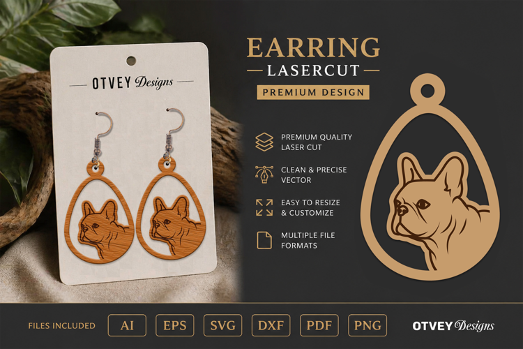 Dog Earring Laser Cut SVG| Cute Jewelry Design