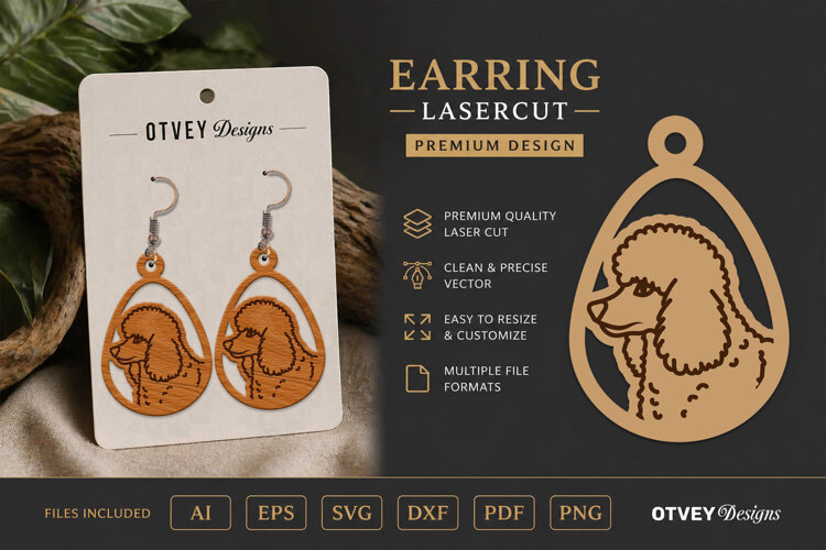 Dog Earring Laser Cut SVG| Cute Jewelry Design example image 1