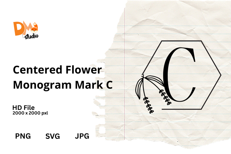 Centered Flower Monogram Mark