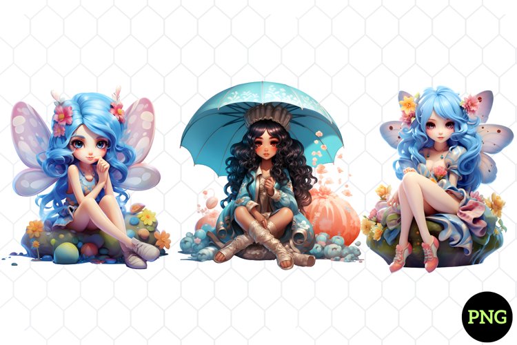 Glitter Mushroom Fairy Sublimation Clipart example image 1