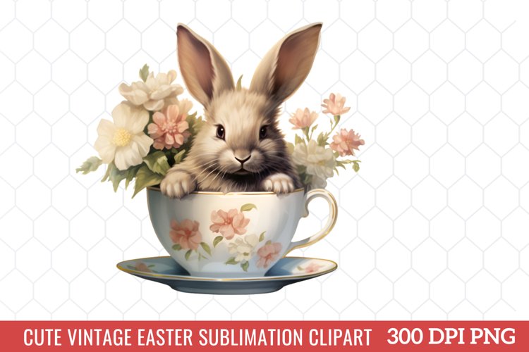 Cute Vintage Easter Sublimation Clipart example image 1