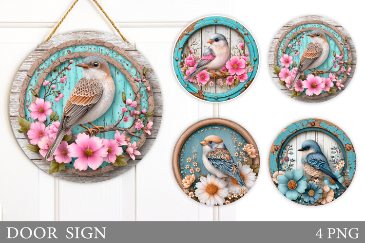 Spring Bird Door Sign Design. Spring Door Sign Sublimation