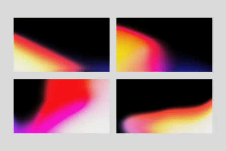 Dark Molten Waves 4 Grainy Gradient Backgrounds