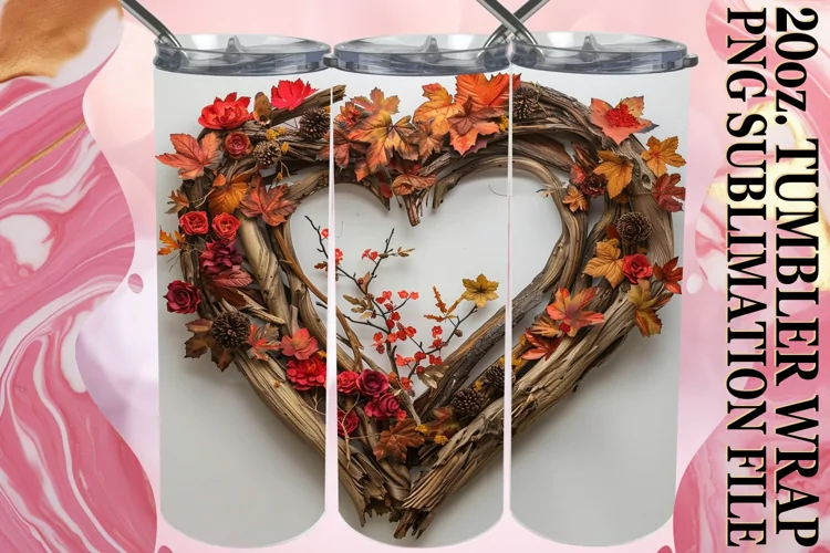 Flower Meadow Heartwood Tumbler Wrap Sublimation - 20oz