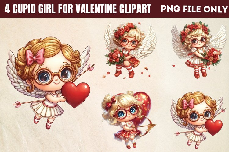 Cupid girl for Valentine Clipart PNG