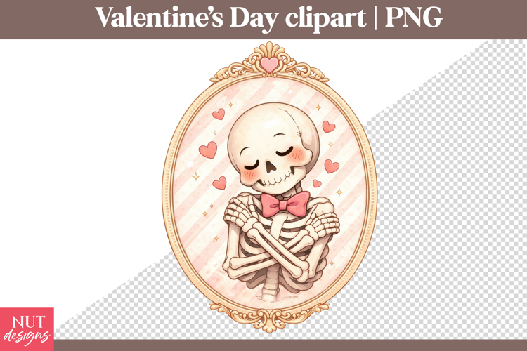 Valentines day clipart Sweet Skeleton Valentine Clipart