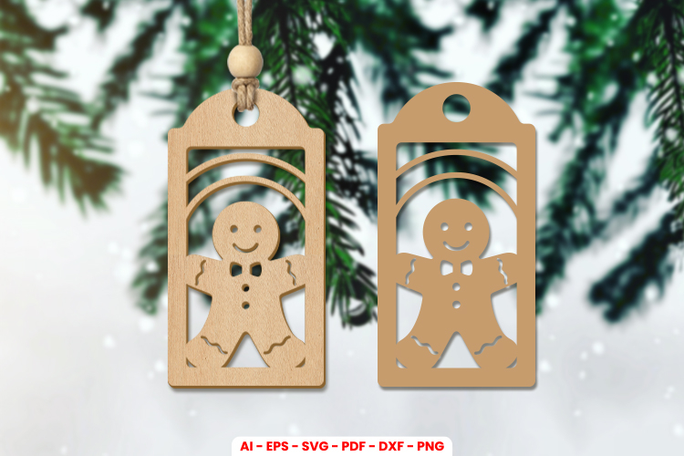 Christmas Gift Tag Laser Cut SVG