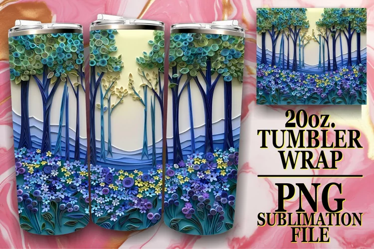 3D Flower View Tumbler Sublimation