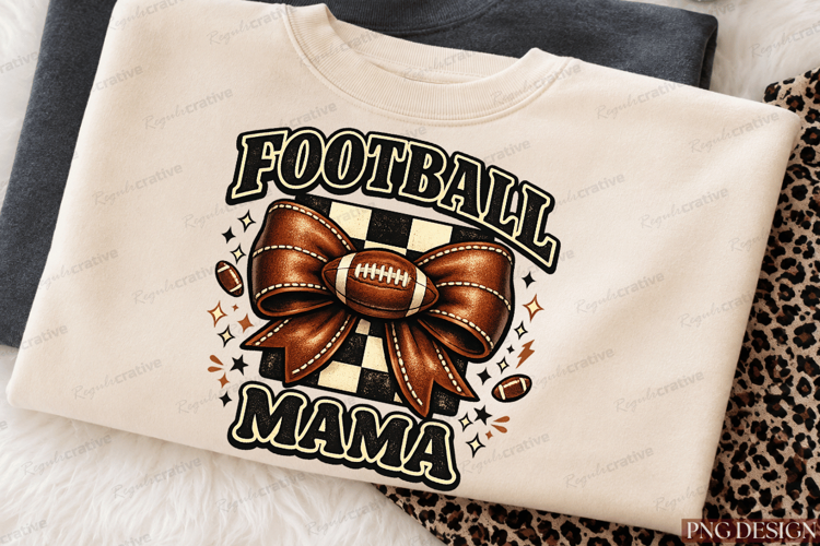 Coquette Football Mama Sublimation Design