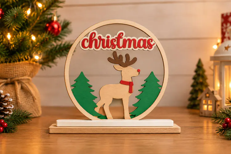 Christmas Sign SVG - Lasercut Stand Tabletop