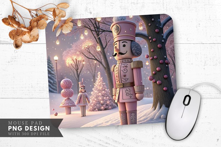 Pastel Nutcracker Winter Wonderland Mouse Pad PNG