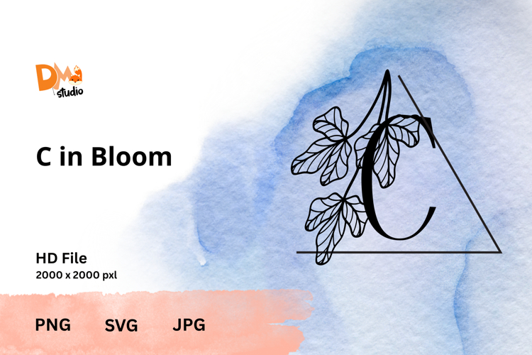 Elegant Emblem Monogram - Botanical Letter SVG | JPG | PNG