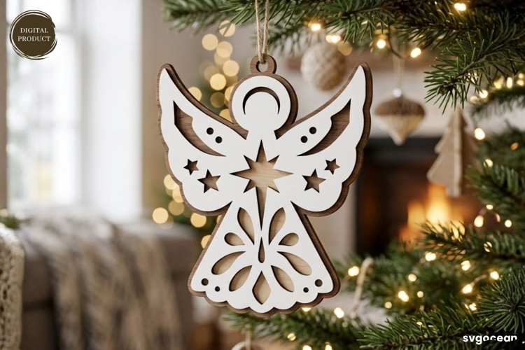 Nativity Angel Ornament Laser Cut | Glowforge | SVG