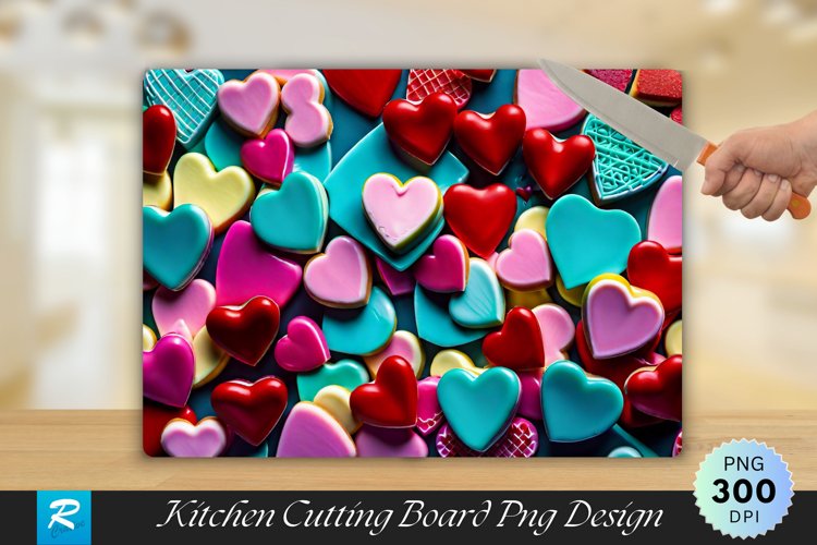 Heart Cutting Board Sublimation Design