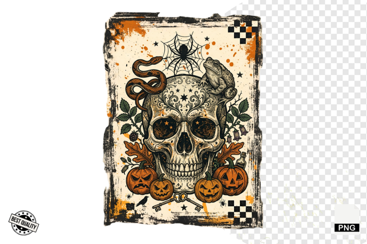 Distressed Vintage Halloween Design Clipart