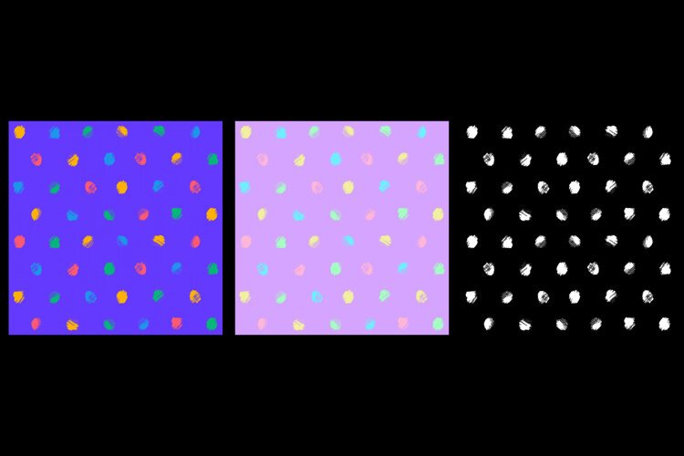 Grunge Dots Seamless Patterns 3 Color Variations example image 1