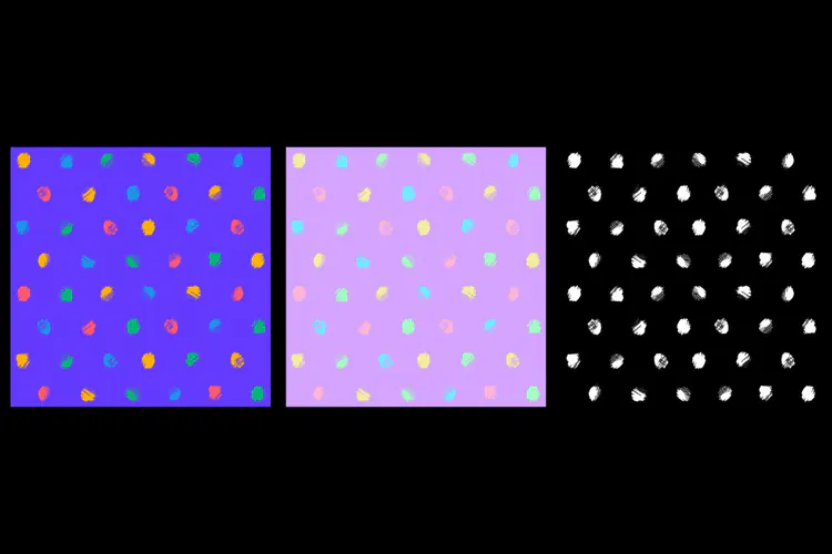 Grunge Dots Seamless Patterns 3 Color Variations