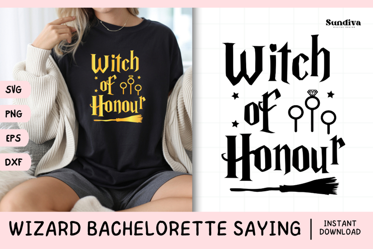 Wizard Bachelorette Party Saying SVG | Witch of Honour example image 1