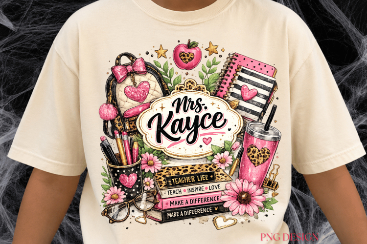 Personalized Teacher PNG, Custom Teacher Name Sublimation,