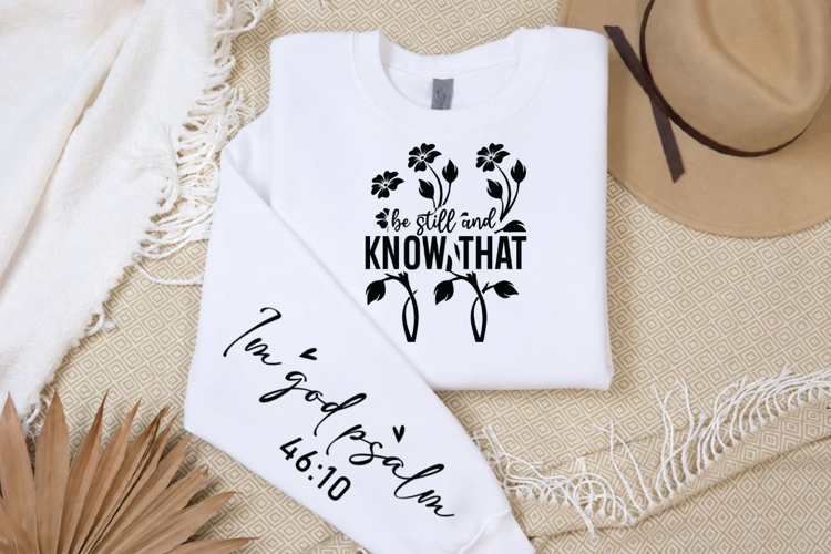 Be Still and Know I am God Sleeve SVG, Boho Christian SVG