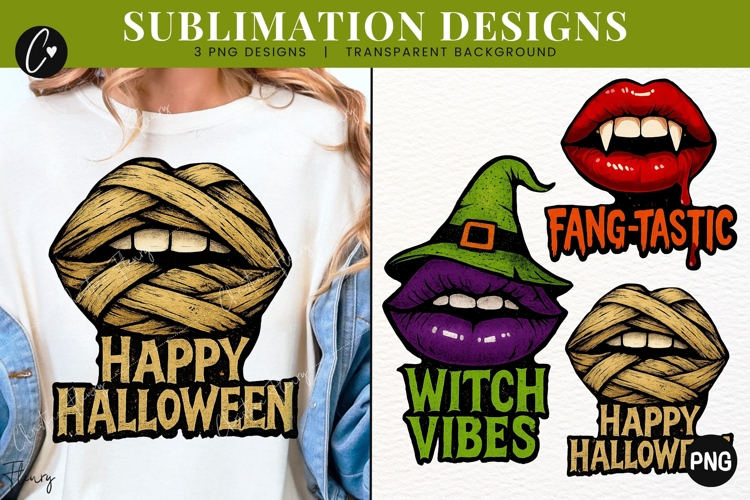 Monster Lips Halloween PNG