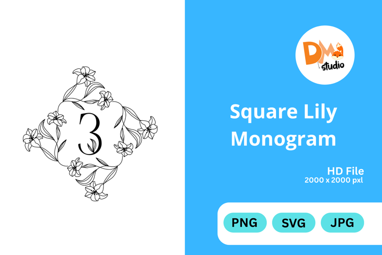 Square Lily Monogram