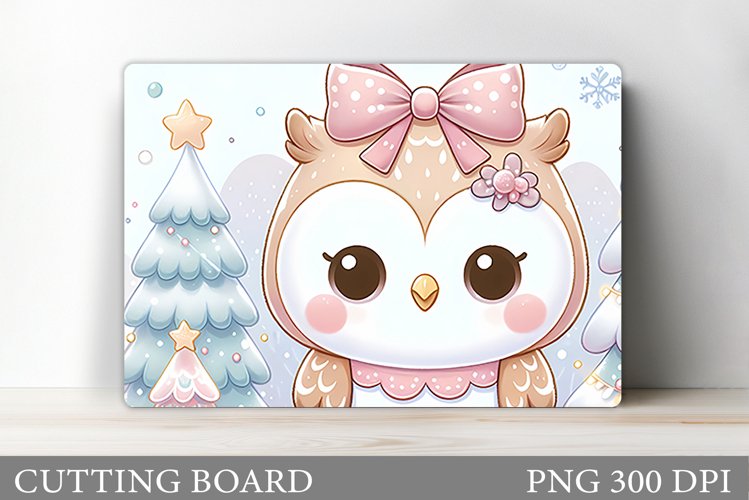 Cute Owl Cutting Board. Christmas Cutting Board Sublimation