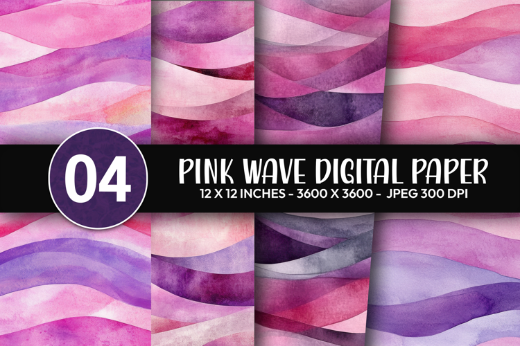 Pink Wave Digital Paper