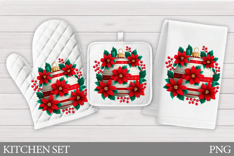 Christmas Oven Mitt Design. Christmas Kitchen Towel