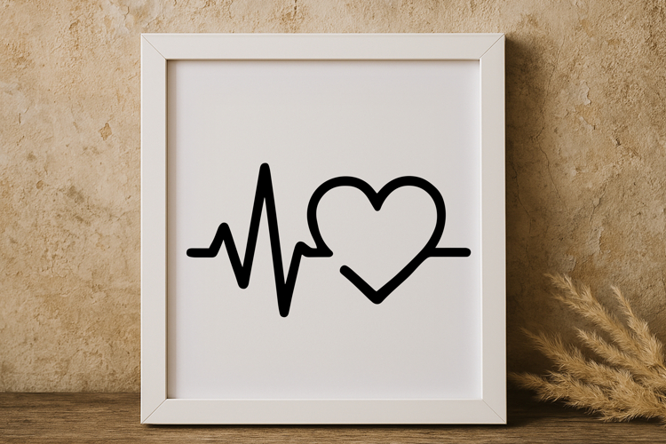 Heartbeat With Heart Svg Image 20