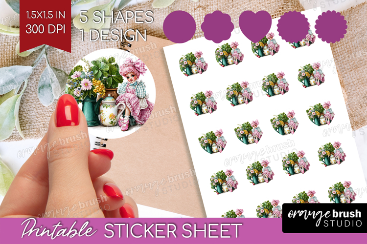 Fantasy Forest Round Sticker - Fairy Tale Printable Sticker