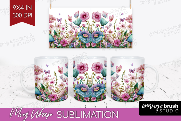 Fantasy Forest Mug Wrap - Fairy Tale Mug PNG Sublimation