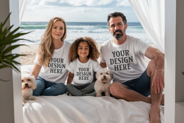 Bella Canvas 3001 Family Group Mockup