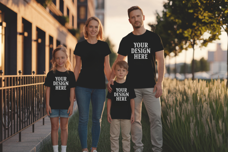 Bella Canvas 3001 Family Group Mockup