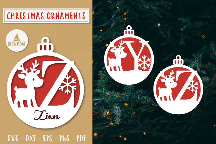 Reindeer Monogram Svg Image 10
