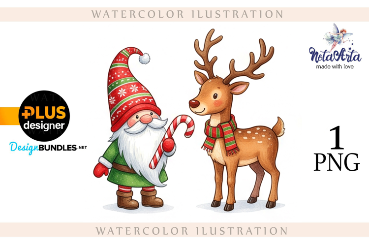 Watercolor Christmas Gnomes,Santa's gnomes