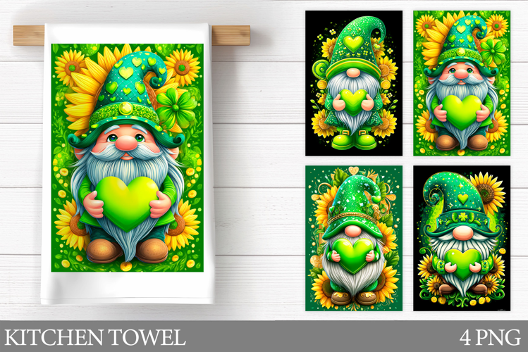 St Patrick Gnome Kitchen Towel. St Patrick Kitchen Towel