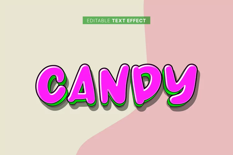 Editable Text Effect for Illustrator. Vector Graphic styles