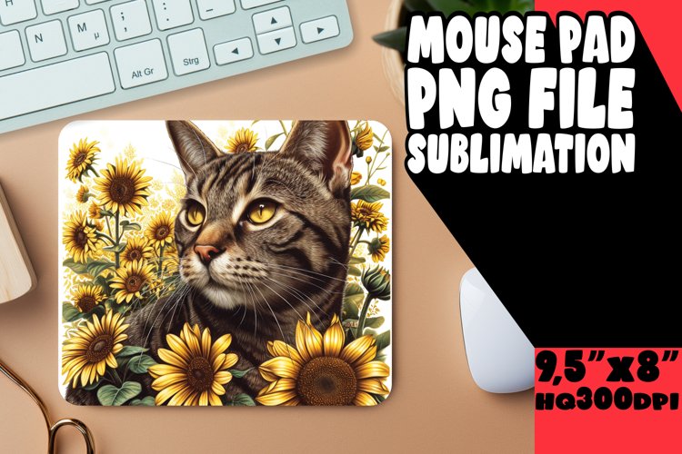 Hilarious Cat Print Desk Pad example image 1