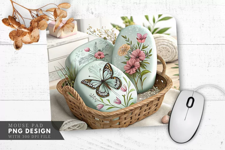 Butterfly Blossom Soap Mouse Pad PNG Design