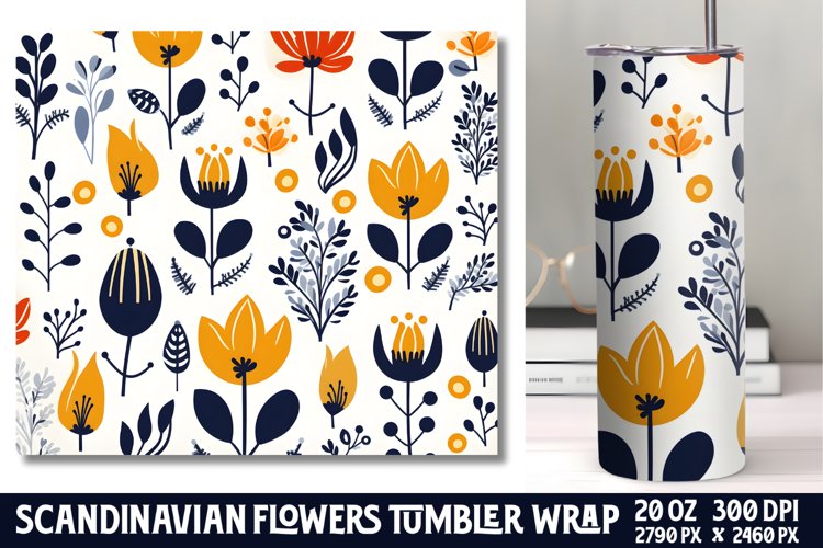 Scandinavian Flowers Tumbler