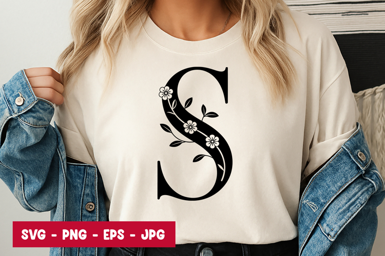 Floral Alphabet Svg Image 19