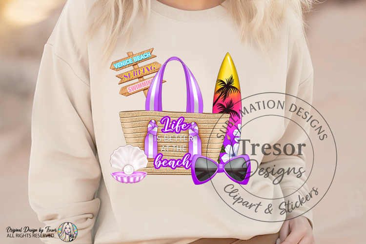 Purple Life Is Better At The Beach Design - Summer Coastal A