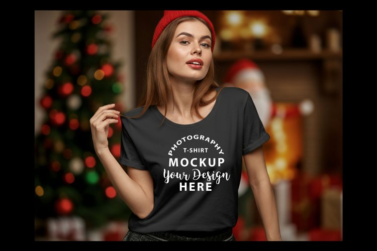 Black Tshirt Mockup Image 6